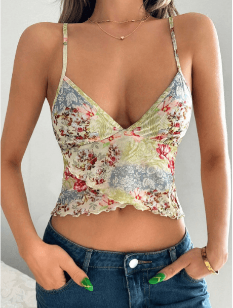 StyleCast x Slyck Floral Printed Fitted Crop Top StyleCast x Slyck Floral Printed Fitted Crop Top