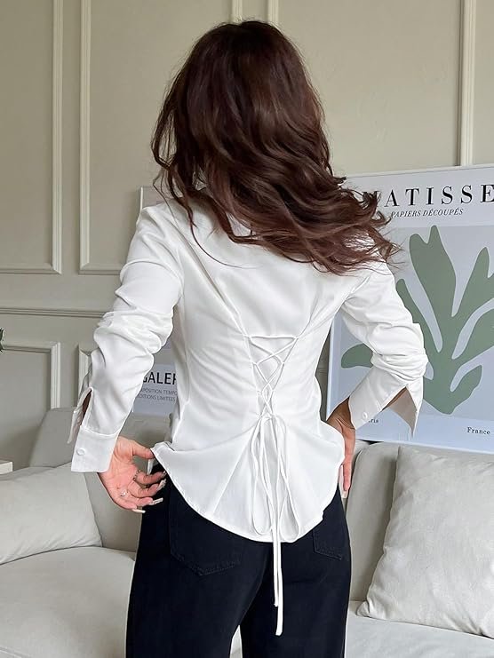 Aahwan white fitted shirt back view