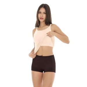 Camisole with Built-in Bra – Padded Beige Front View