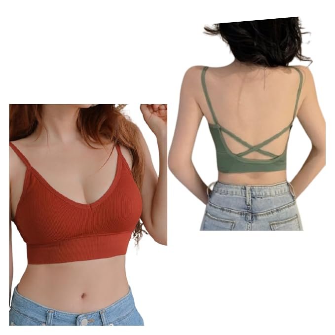 DAVINA FASHIONS criss-cross back spaghetti strap tank top