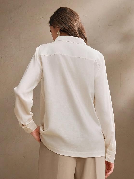 LITZO white oversized shirt back view