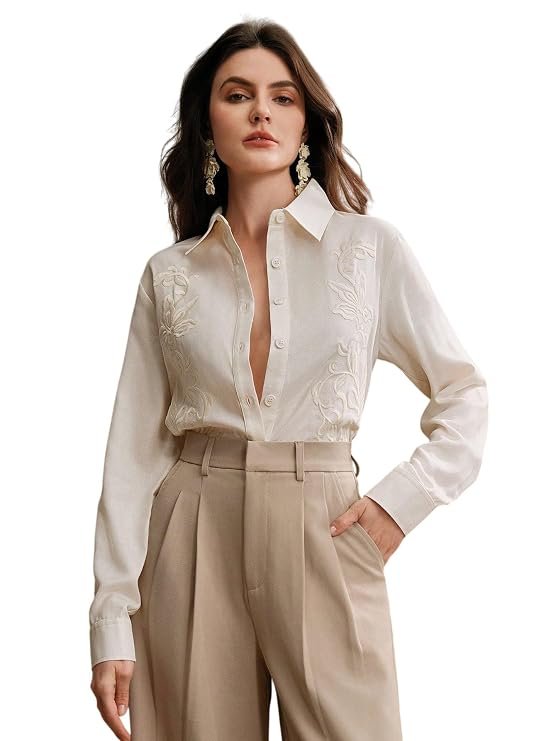 LITZO white oversized shirt for women