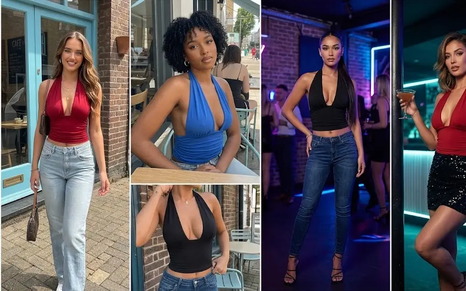 Red Halter Top That Owns Every Party Photo