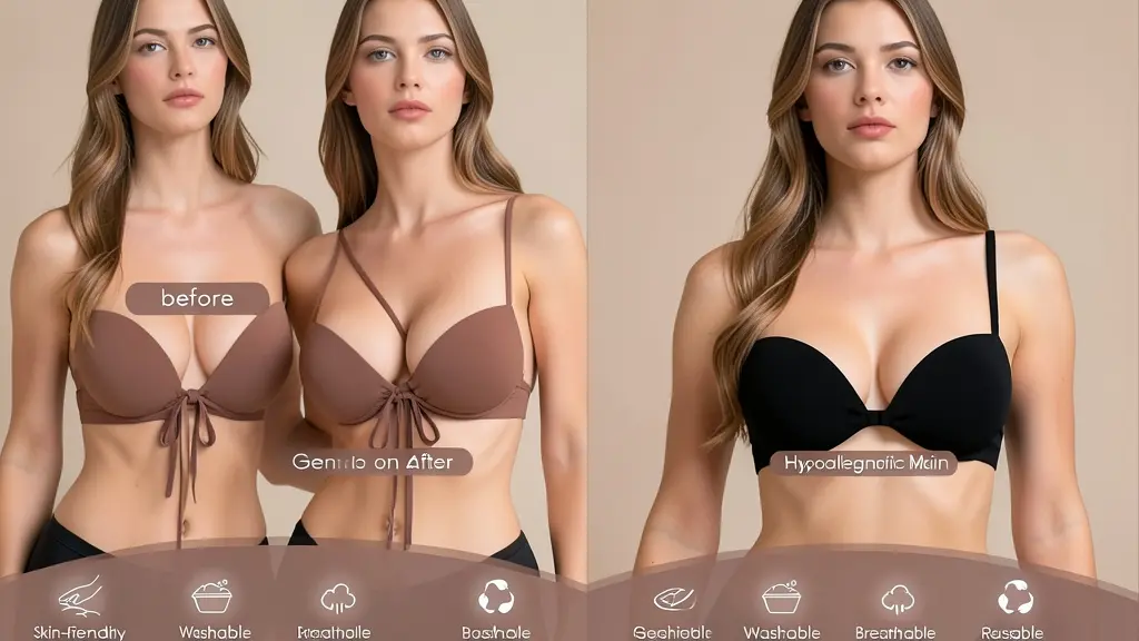 Reusable Strapless Silicone Push Up Bra with Front Clip
