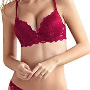 SGC Sweden Lace Bra Panty Set for Women – Burgundy
