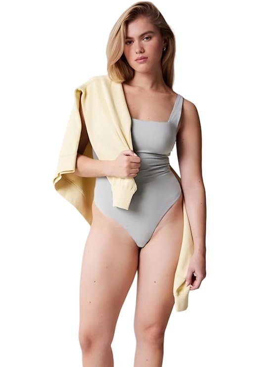 SIGHTBOMB SOFTLINE grey sleeveless square neck bodysuit for women