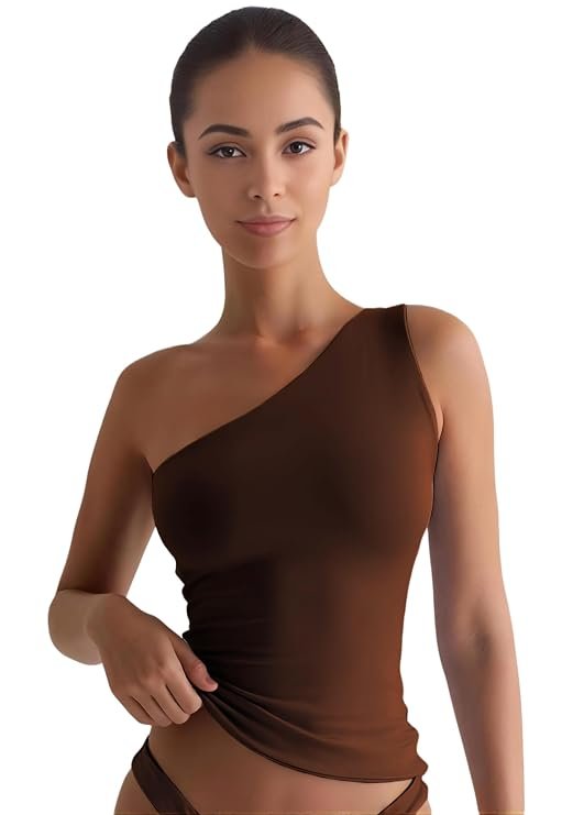 SIGHTBOMB SOFTLINE double layered one shoulder women's top