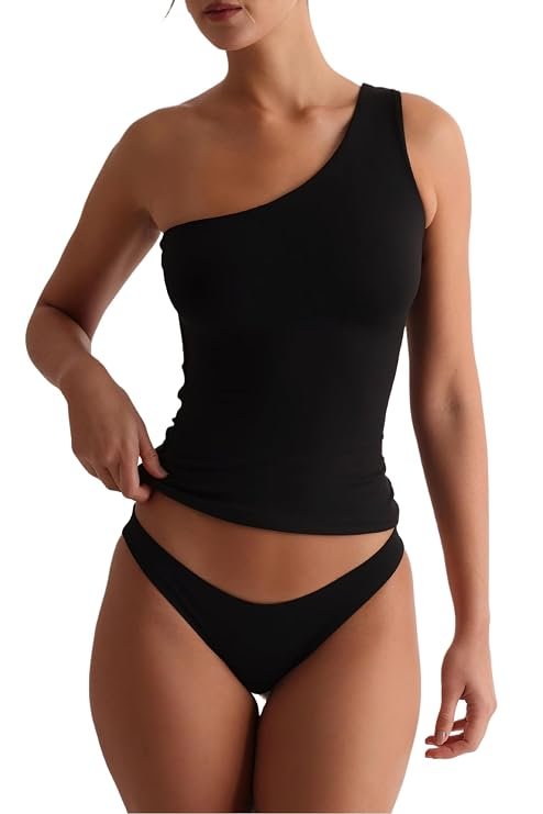SIGHTBOMB SOFTLINE fitted one shoulder sleeveless top for women