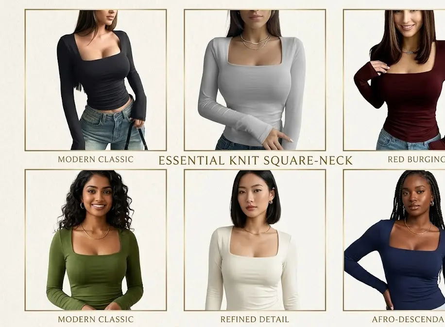 SIGHTBOMB Square Neck Cuddle Tee – Ruched Waist Full-Sleeve Top for Women
