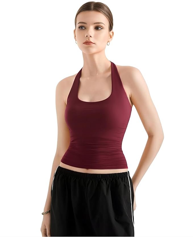 SIGHTBOMB women's square neck tank top burgundy