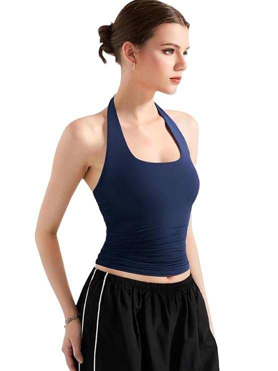 SIGHTBOMB women's square neck tank top navy blue