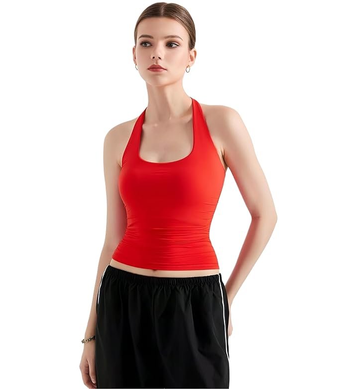 SIGHTBOMB women's square neck tank top red