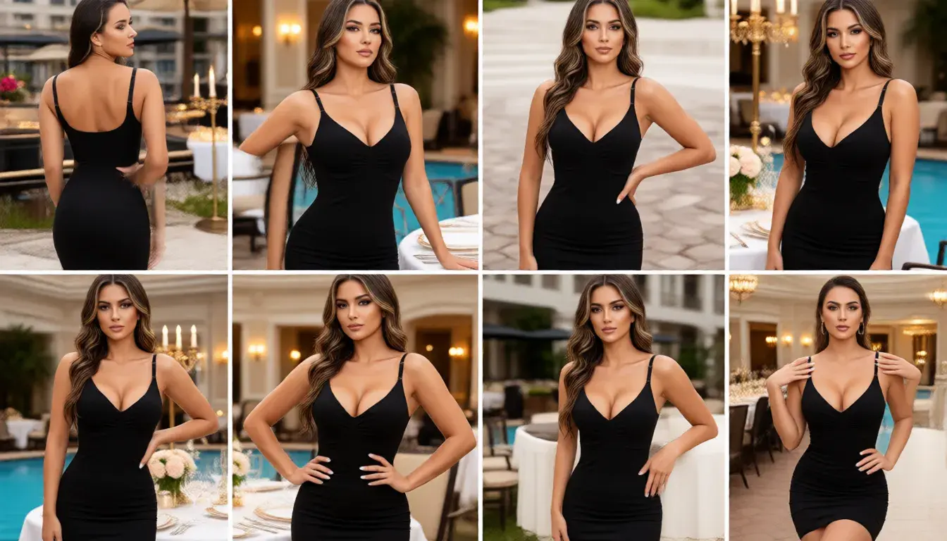 Shapewear Slip Dress with built in bra for women
