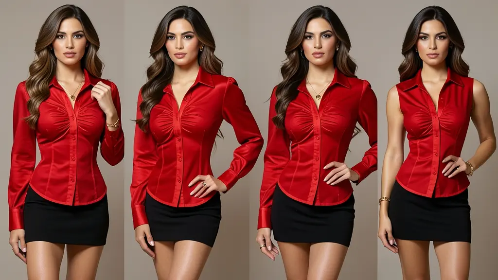 Slim Fit Gathered Detail Button-Down with Formal Collar