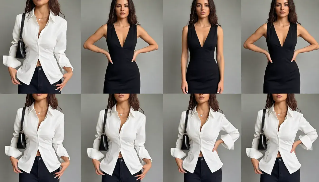 Solid Tailored Button-Down Shirt with Classic Collar and Long Sleeves