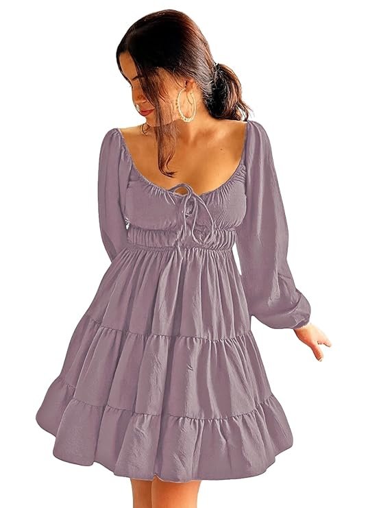 Leriya Fashion beige fit and flare dress back view