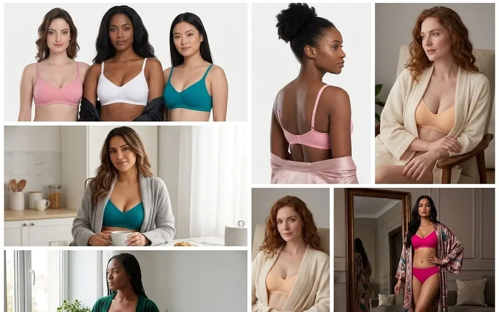 MiEstilo bra combo pack of 3 lightly padded t-shirt bras in baby pink, baby blue and mint green