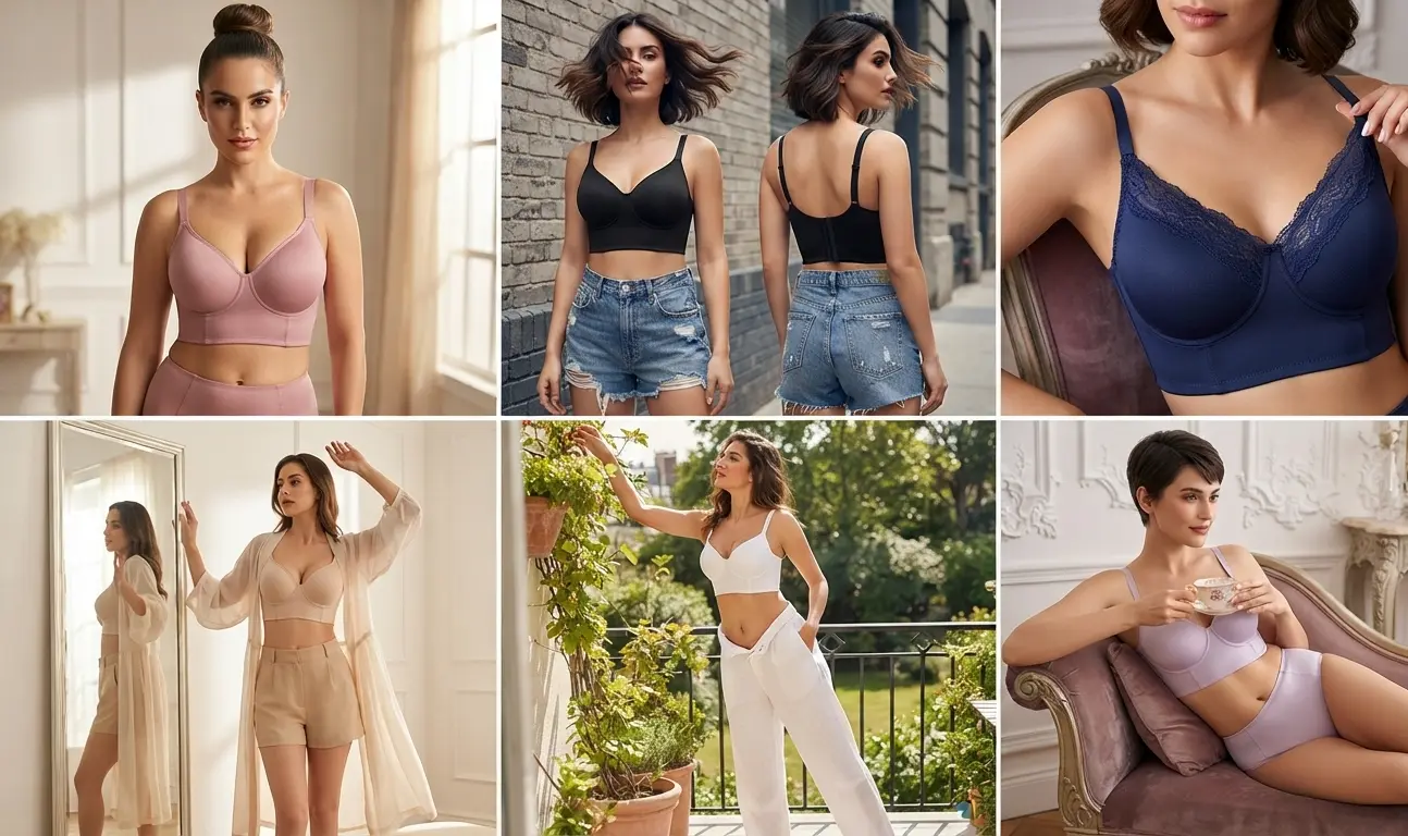 TRYLO full coverage cotton bra Riza T-Fit in mink, non-padded non-wired with seamless moulded cups