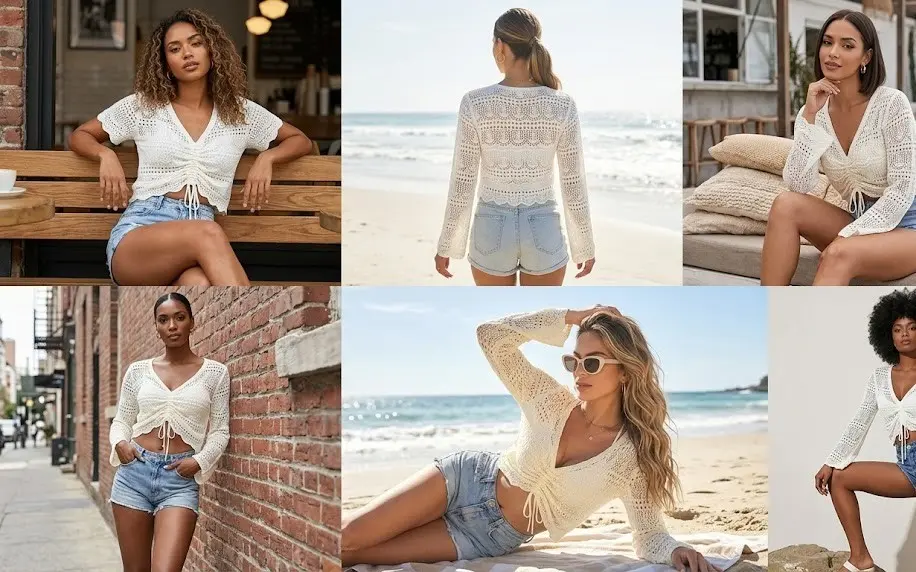 crochet top for women for casual outings, brunches, vacations and beach days
