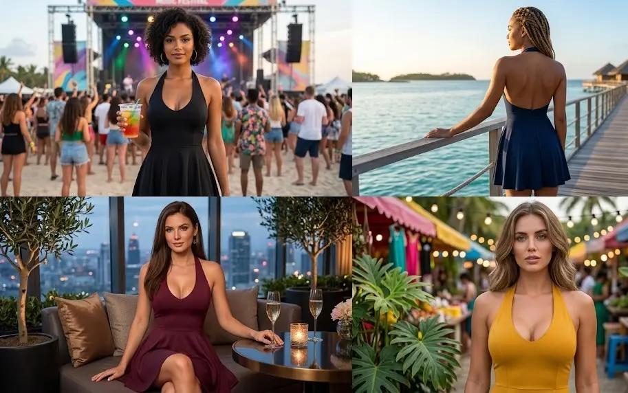 flattering one piece dress for parties, dates and holidays